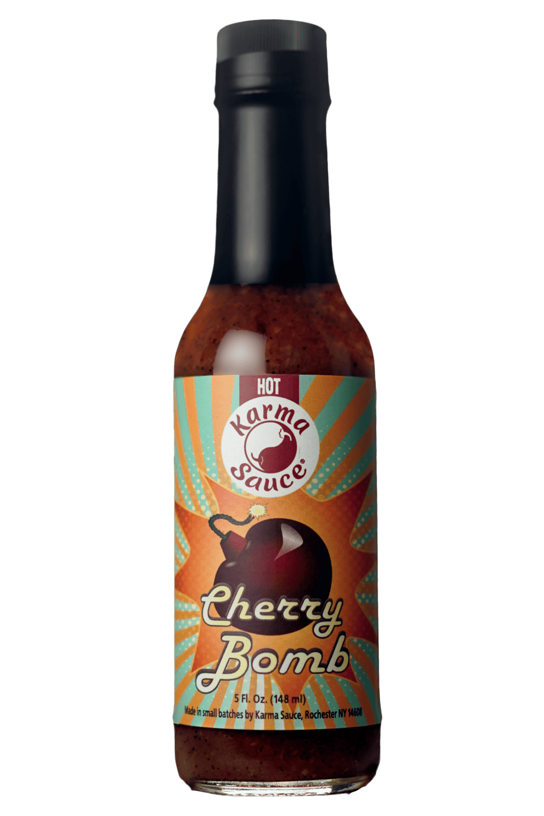 Cherry Bomb hot sauce by Karma Sauce Company LLC