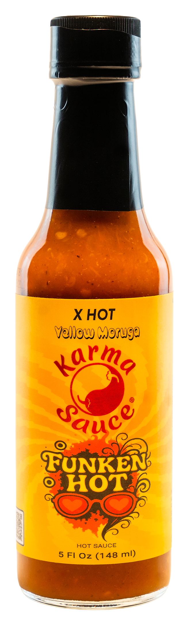 Funken Hot Yellow Moruga hot sauce by Karma Sauce Company LLC